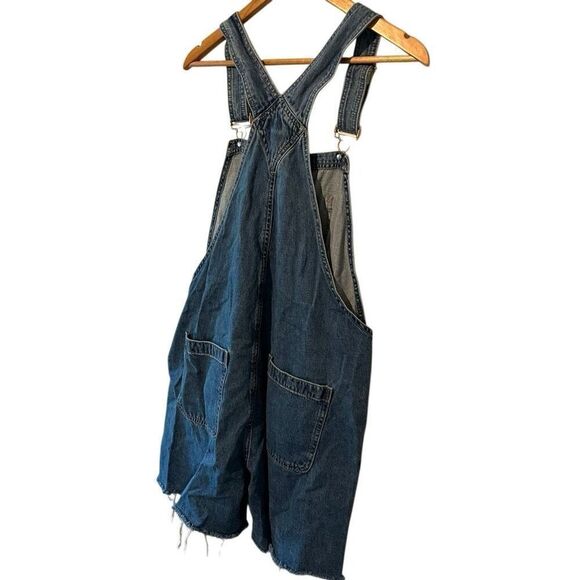 GAP DENIM 90’s Y2k Slouchy shorta medium wash overall shorts size Large denim ov - Picture 7 of 16